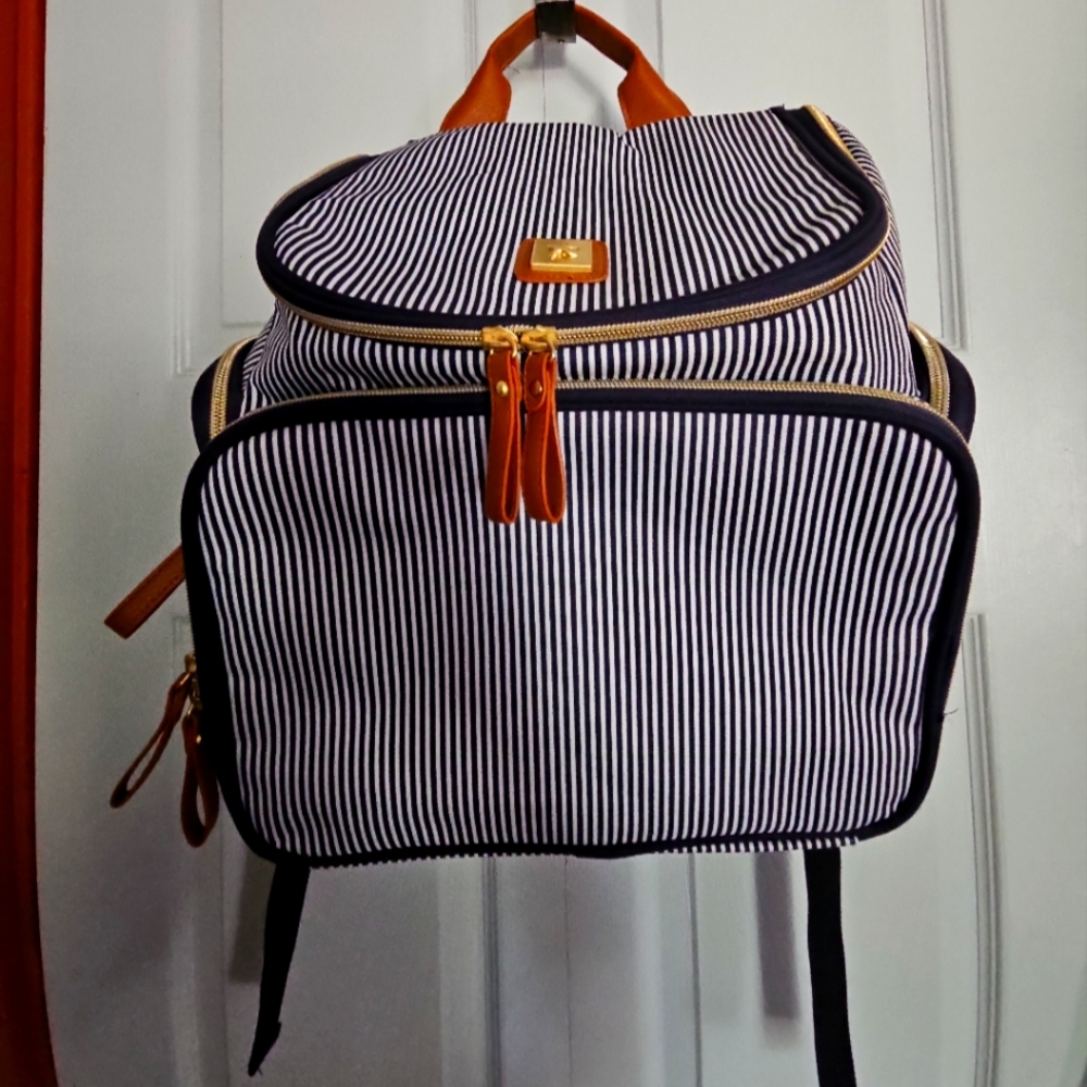 Stripe Multi Pockets Backpack Bag - image 1